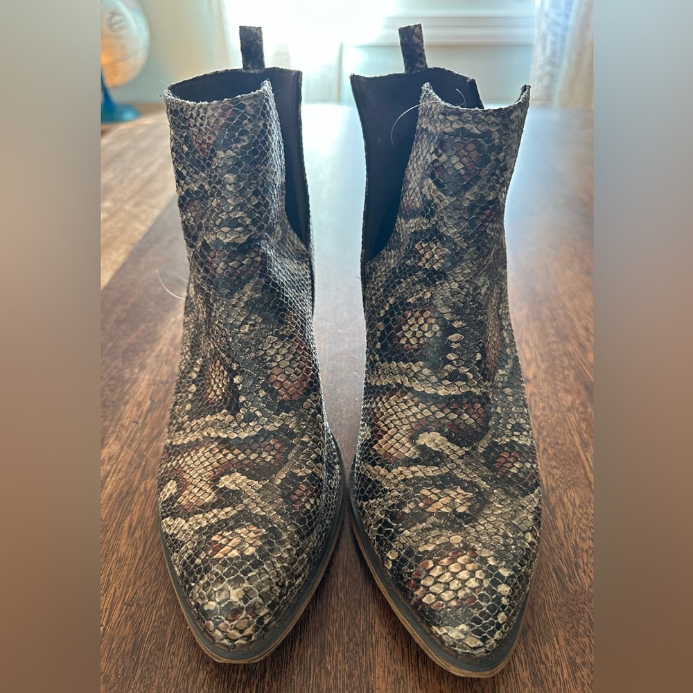 Jellypop Snakeskin Ankle Booties